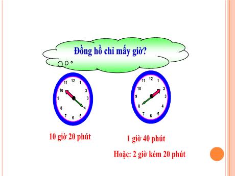 Bài giảng môn Toán Lớp 3 - Tuần 3, Tiết 13: Xem đồng hồ (tiếp theo) - Năm học 2021-2022