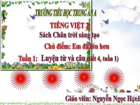 Bài giảng Tiếng Việt Lớp 2 - Luyện từ và câu (Tuần 1, tiết 4) - Nguyễn Ngọc Hạnh
