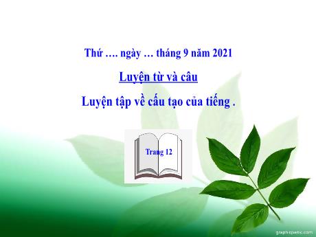 Bài giảng Tiếng Việt Lớp 4 - Luyện từ và câu: Luyện tập về cấu tạo của tiếng - Năm học 2021-2022