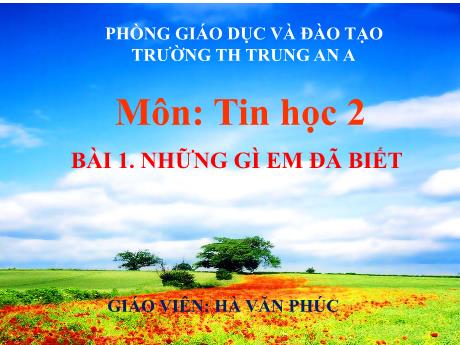 Bài giảng Tin học Lớp 2 - Bài 1: Những gì em đã biết - Hà Văn Phúc